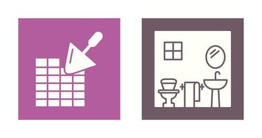 Brickwall and Bathroom Icon vector