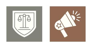 Shield and Loudspeaker Icon vector