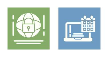 Internet Security and Calendar Icon vector