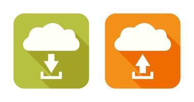 download from cloud upload to cloud  Icon vector