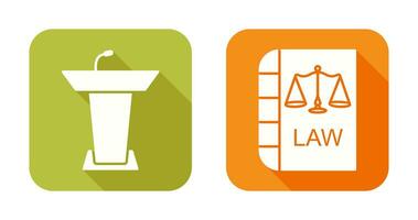 Podium and Law Icon vector