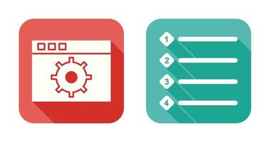 settings and numbered lists Icon vector