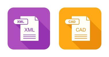 XML and CAD Icon vector