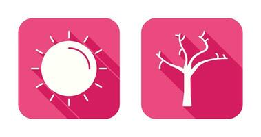 Sun and Tree Icon vector