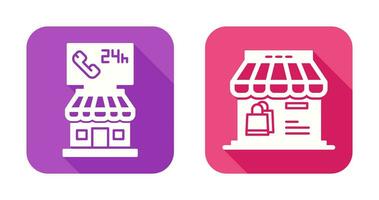 24 Hour and Store Icon vector