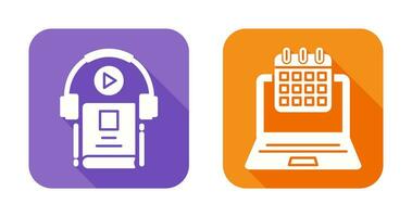 Timetable and Audio Book Icon vector