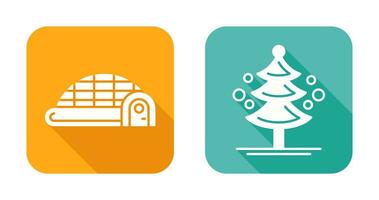 Igloo and Pine Tree Icon vector