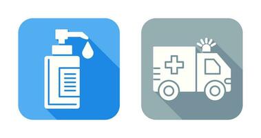 Hand Soap and Ambulance Icon vector