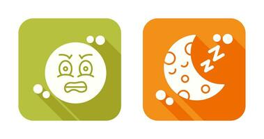 Angry and Sleeping Icon vector