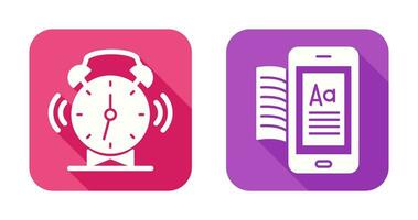 Alarm Clock and Ebook Icon vector