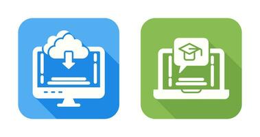 Download and E Learning Icon vector