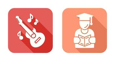 Learning and Guitar Icon vector