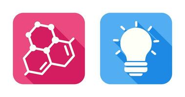 Molecule and Light Bulb Icon vector