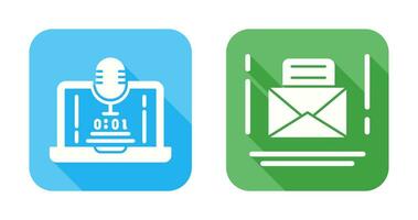 Voice Recorder and Email Icon vector