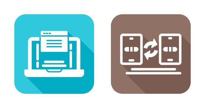 sitio web y datos transferir icono vector