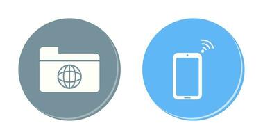 network folder and connected device Icon vector