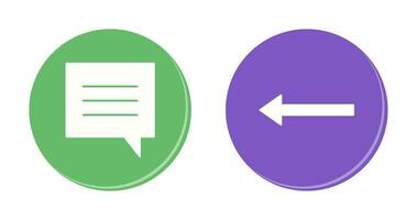 single chat bubble and left arrow Icon vector