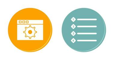 settings and numbered lists Icon vector