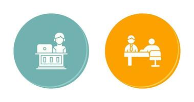 Employee and Evaluating work Icon vector