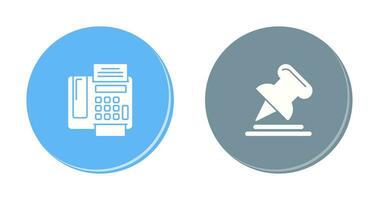 Fax Machine and Pin Icon vector