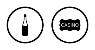 champgane bottle and casino sign  Icon vector