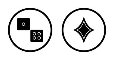 dice and diamond and  Icon vector