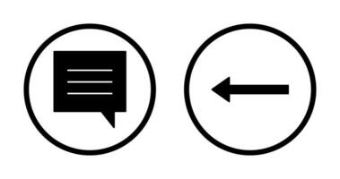 single chat bubble and left arrow Icon vector