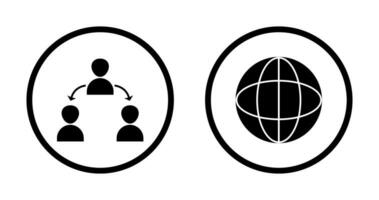 connected user and globe Icon vector