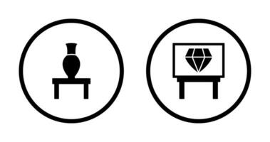 Vase Exhibit and Diamond Exhibit Icon vector