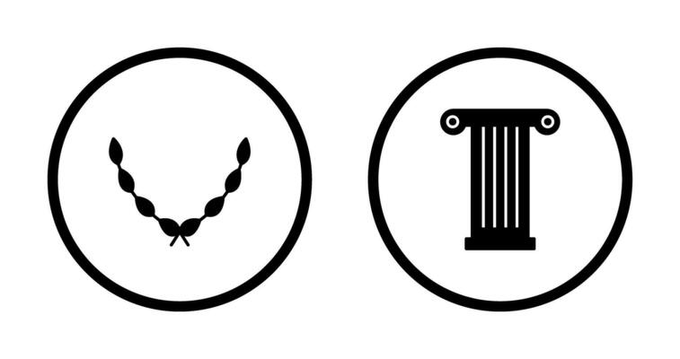 Leaves Wreath and Pillar Icon