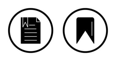 bookmarked document and Bookmark Icon vector