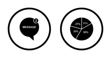 Message Bubbles and Pie Chart Icon vector