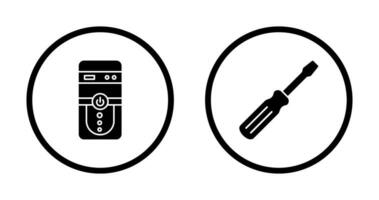UPC y tornillo conductor icono vector