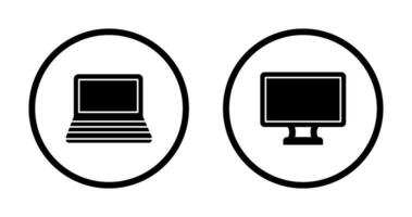 Laptop and Lcd  Icon vector