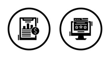 Financial Analytics and Webpage Icon vector