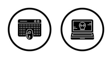Hacking and Laptop Icon vector