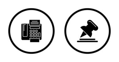 Fax Machine and Pin Icon vector