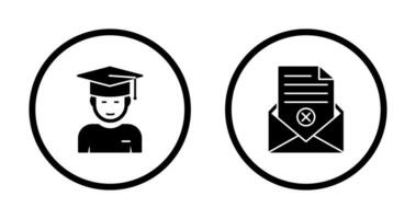 Graduate Student and Rejection Of A Letter Icon vector