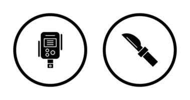 Diabetes Test and Knife Icon vector