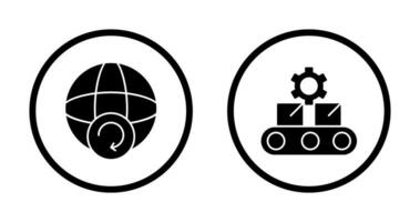 Earth and Conveyor Belt Icon vector