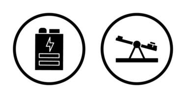 Battery and Seesaw Icon vector