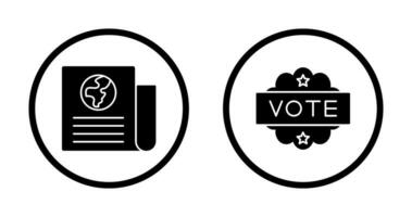 Newspaper and Vote  Icon vector