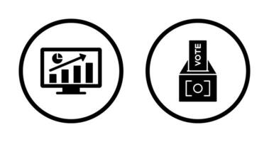 Estadísticas y votar icono vector