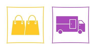 shipment and shopping bag Icon vector