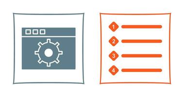 settings and numbered lists Icon vector