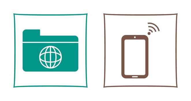 network folder and connected device Icon vector