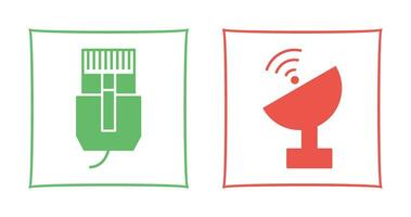 internet cable and satellite  Icon vector