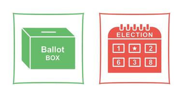 votación caja y elección día icono vector