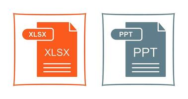 XLSX and PPT Icon vector
