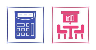 Calculator and meeting Icon vector